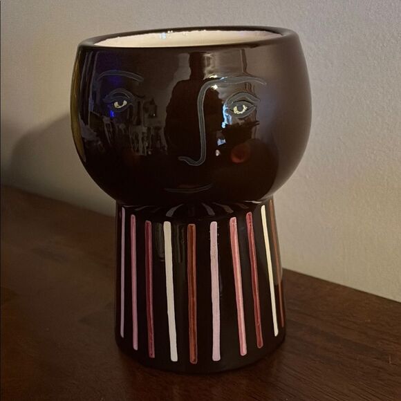 Opalhouse Brown and Pink Ceramic Face Planter - Picture 1 of 8